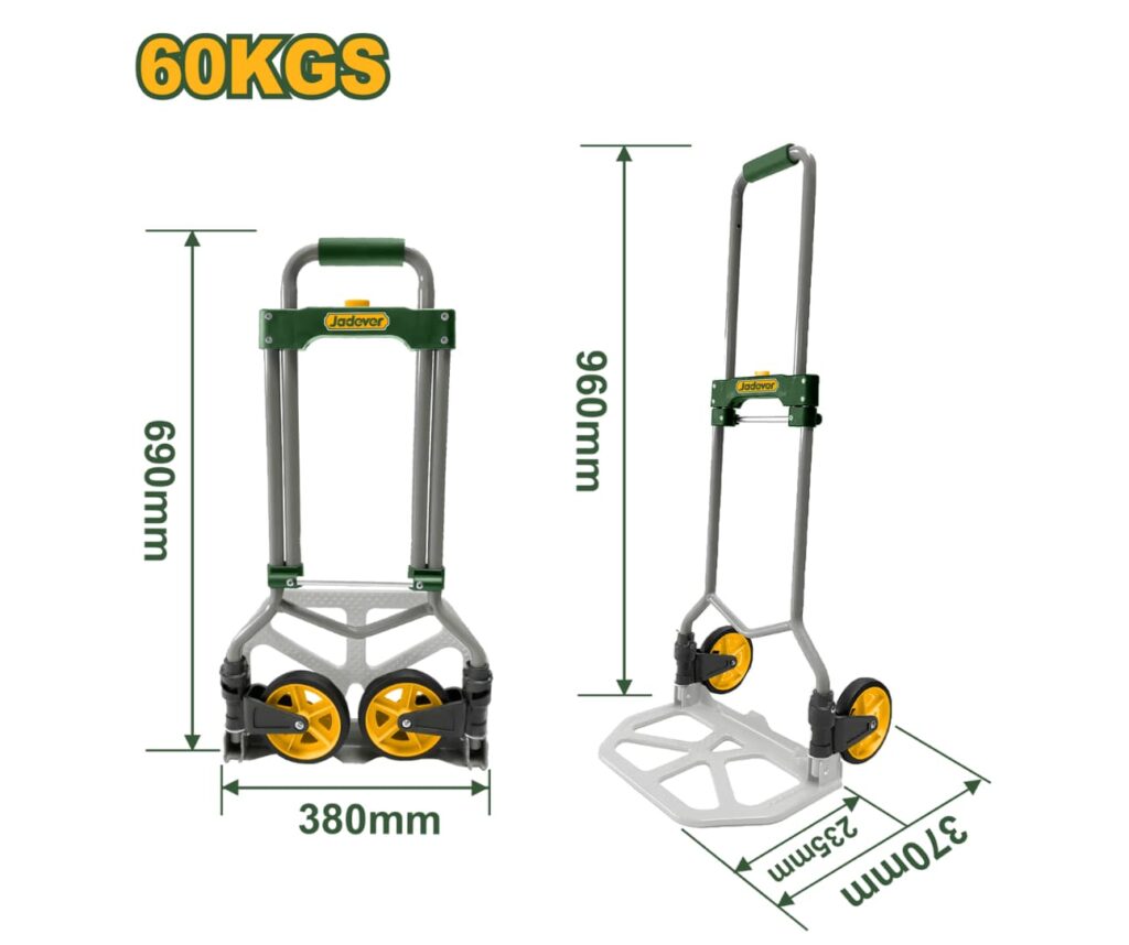 CARRETILLA DE MANO PLEGABLE MAX:60KG 370X380X960MM – JDWB9A06