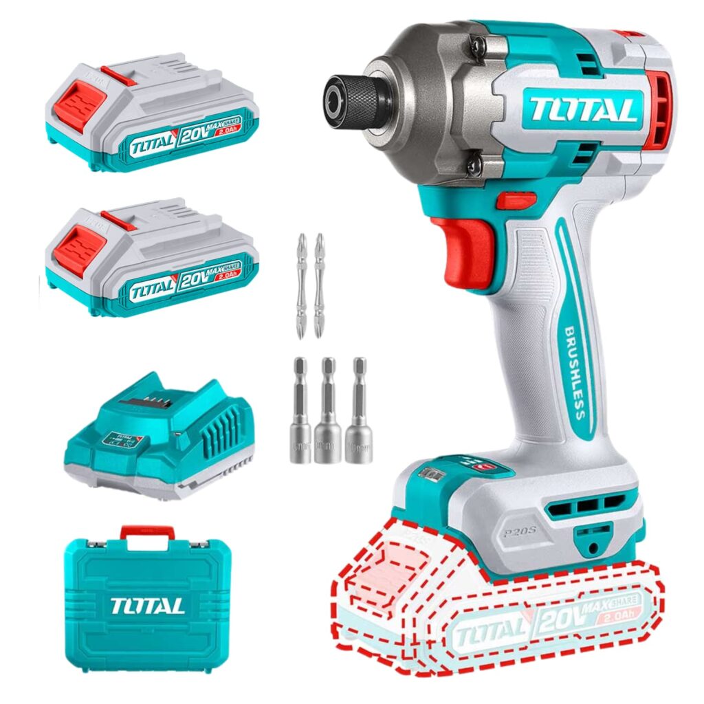 ATORNILLADOR DE IMPACTO 20V BRUSHLESS, 285NM, CON 2 BAT, 2 AMP – TIRLI2028