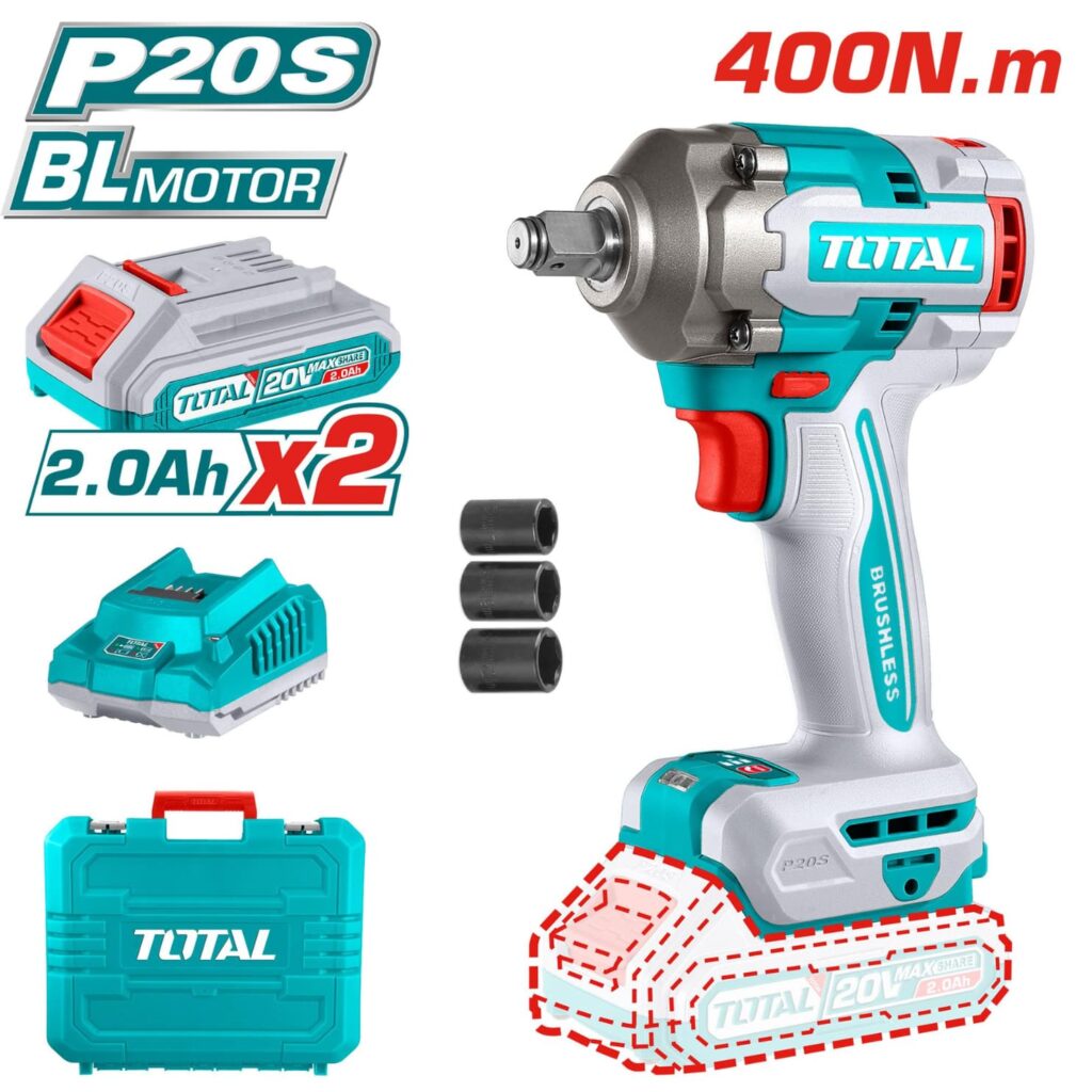 LLAVE DE IMPACTO 400NM 1/2″ 20V BRUSHLESS TOTAL- TIWLI2040