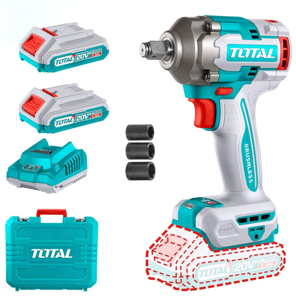 LLAVE DE IMPACTO 400NM 1/2″ 20V BRUSHLESS TOTAL- TIWLI2040