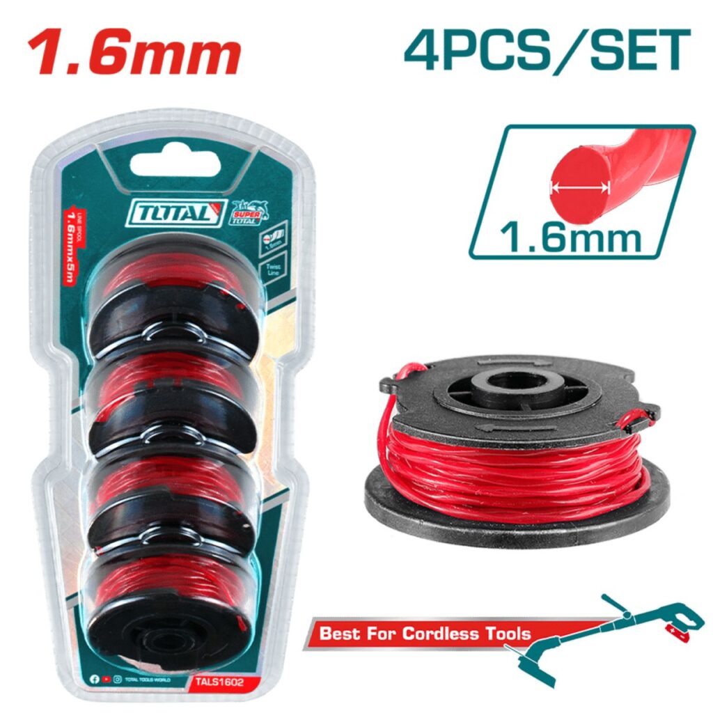 LINEA DE NYLON PARA GUADAÑA 1.6MM 5M 4PCS  – TALS1602