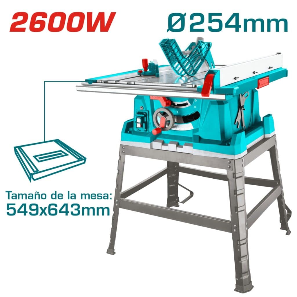 SIERRA DE MESA 2600W 4800RPM HOJA 254X25.4MM AREA 643X549MM INDUSTRIAL – TS526043