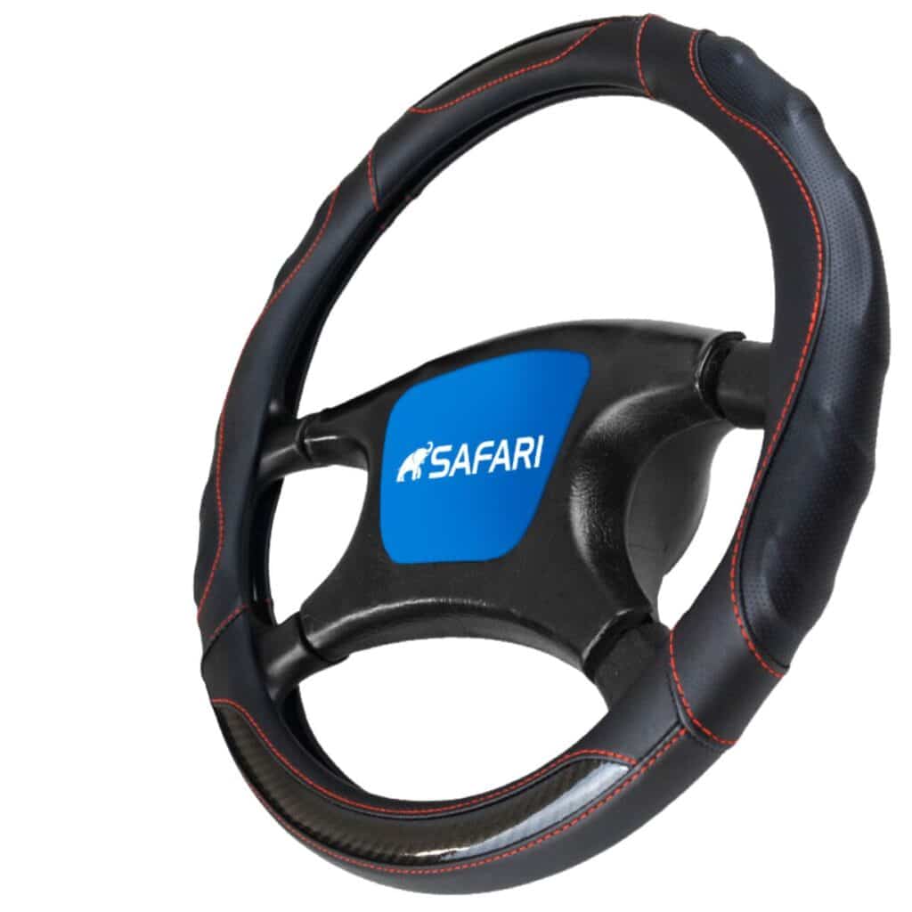 CUBRE VOLANTE PU NEGRO MICRO CARBON NEGRO DET AZUL – JX-233117/2