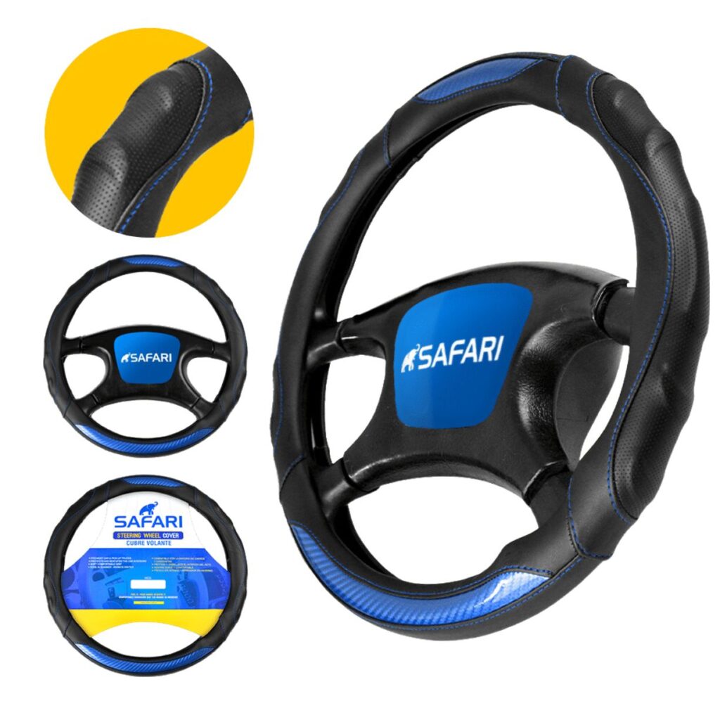 CUBRE VOLANTE PU NEGRO CARBON NEGRO COSTURA ROJO VENTILADO NEGRO – JX-233137/4