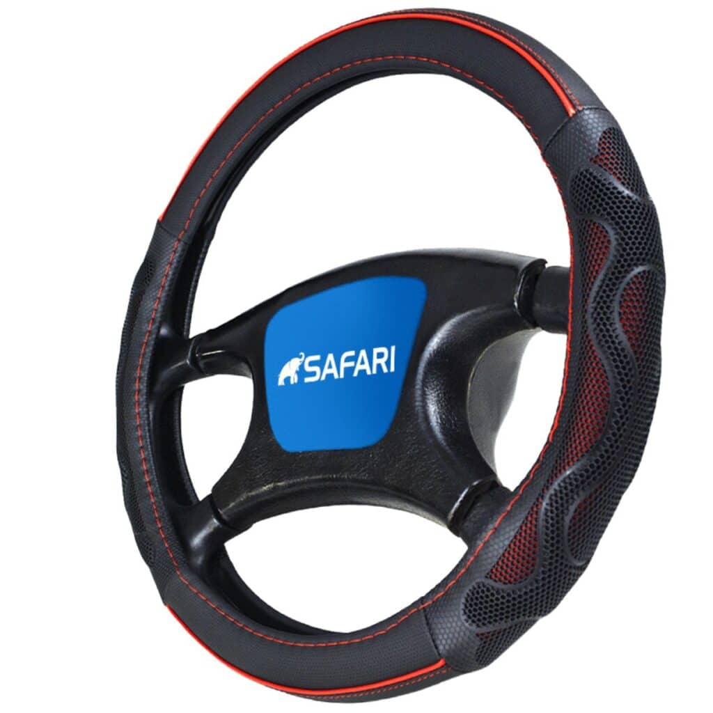 CUBRE VOLANTE PU NEGRO PANAL DET ROJO – JX203017 BK/RD