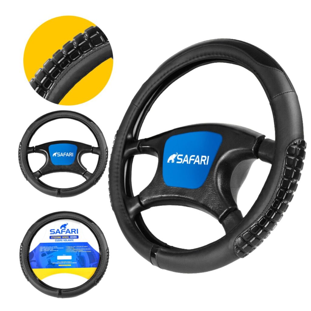 CUBRE VOLANTE PU NEGRO DETALLES/CUBOS NEGRO – JX233001 BK/BK