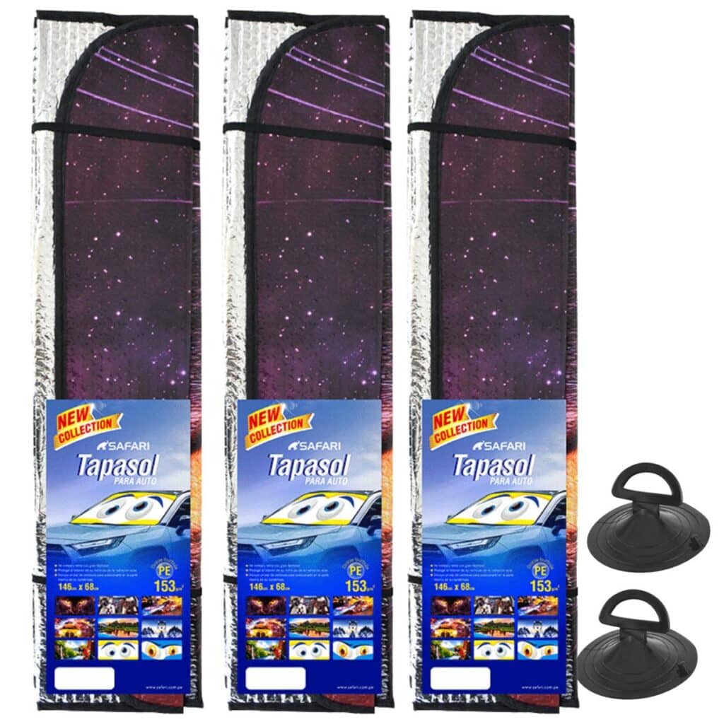 TAPASOL PLATEADO SUV DISEÑO EXCLUSIVO 146X68CM GATO – P16231