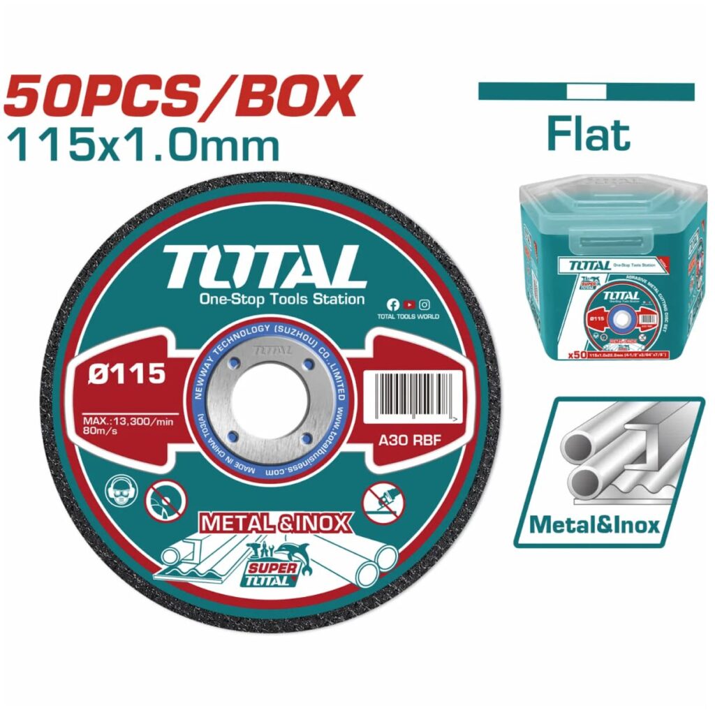 SET DE DISCOS ABRASIVOS 4.5″ METAL 115X1.0MM – TAC20111550