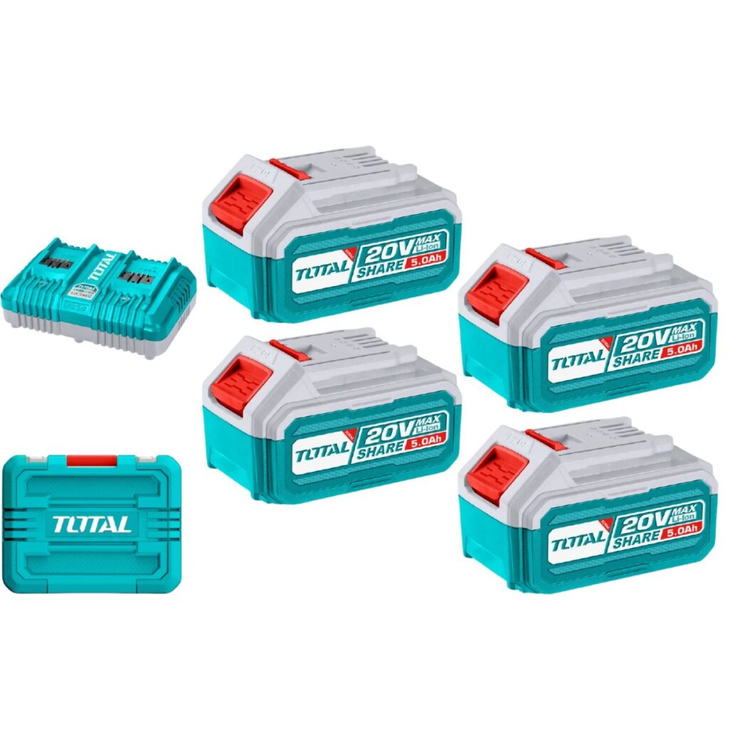 BATERIA PACK 4X5.0AHM+ CARGADOR TOTAL- TFBCLI20245