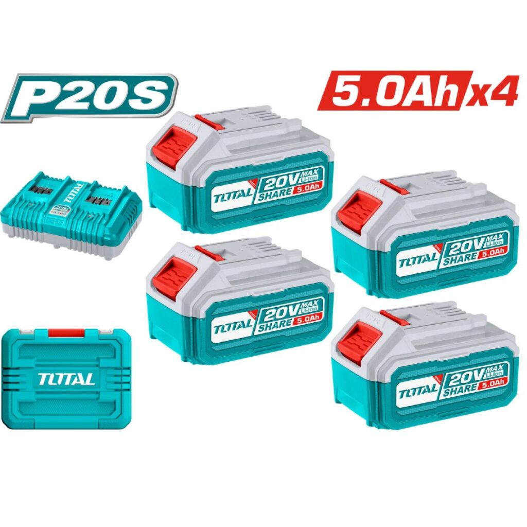 BATERIA PACK 4X5.0AHM+ CARGADOR TOTAL- TFBCLI20245