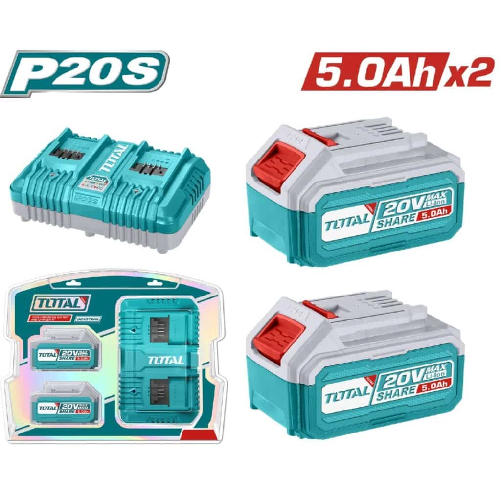 BATERIA PACK 2X5.0AHM + CARGADOR 2X5.0AHM TOTAL- TFBCPK2425