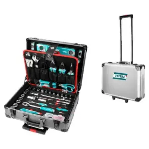 SET DE HERRAMIENTAS 147 PIEZAS MALETA DE ALUMINIO RACHET INDUSTRIAL TOTAL- THKTHP21476