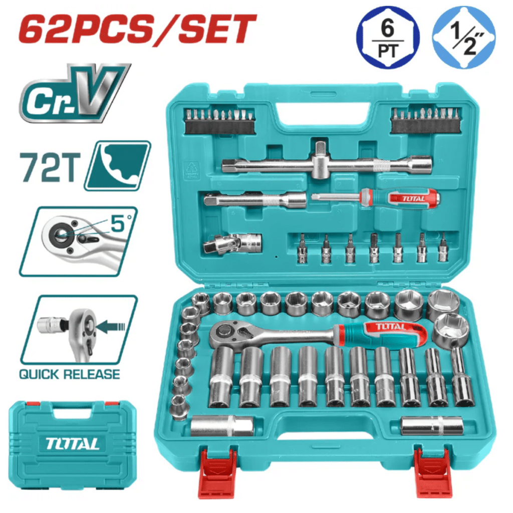 SET DE LLAVES PARA SOCKET 62 PCS – THT121602