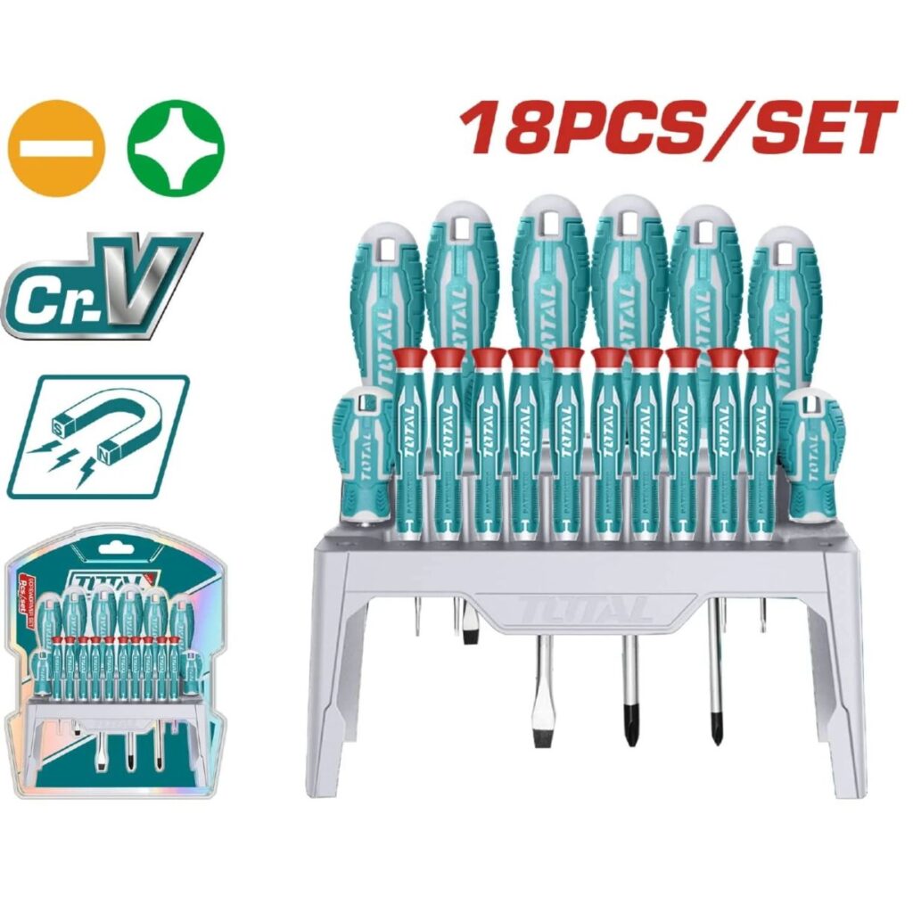 SET DE DESTORNILLADORES TOTAL 18PCS CR-V – THT250618