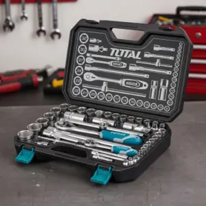 SET DE HERRAMIENTAS RACHET 1/4″ + 1/2″ CON MALETÍN 45 PIEZAS-THT421441