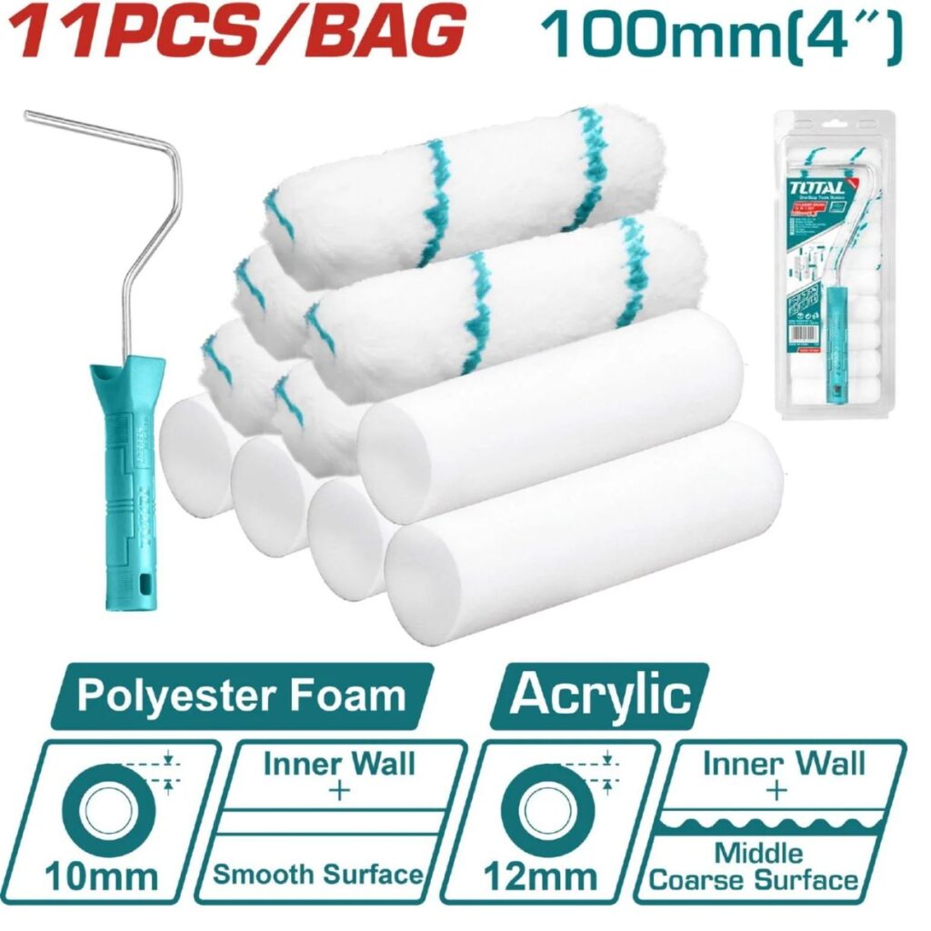 SET DE RODILLOS DE PINTAR 100MM 4″ 11PCS – THT81121001