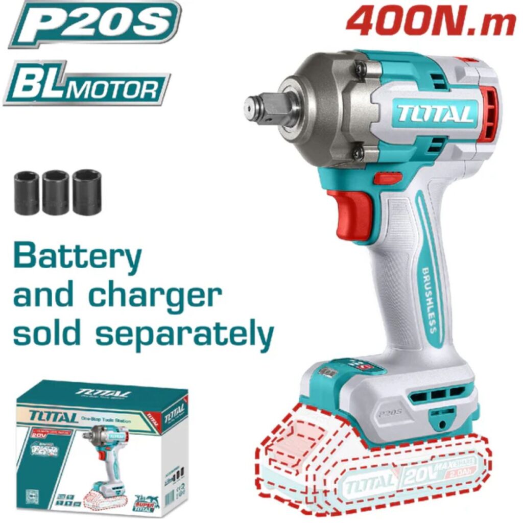 LLAVE DE IMPACTO 400NM 1/2″ BRUSHLESS LI-ION 20V TOTAL- TIWLI20401