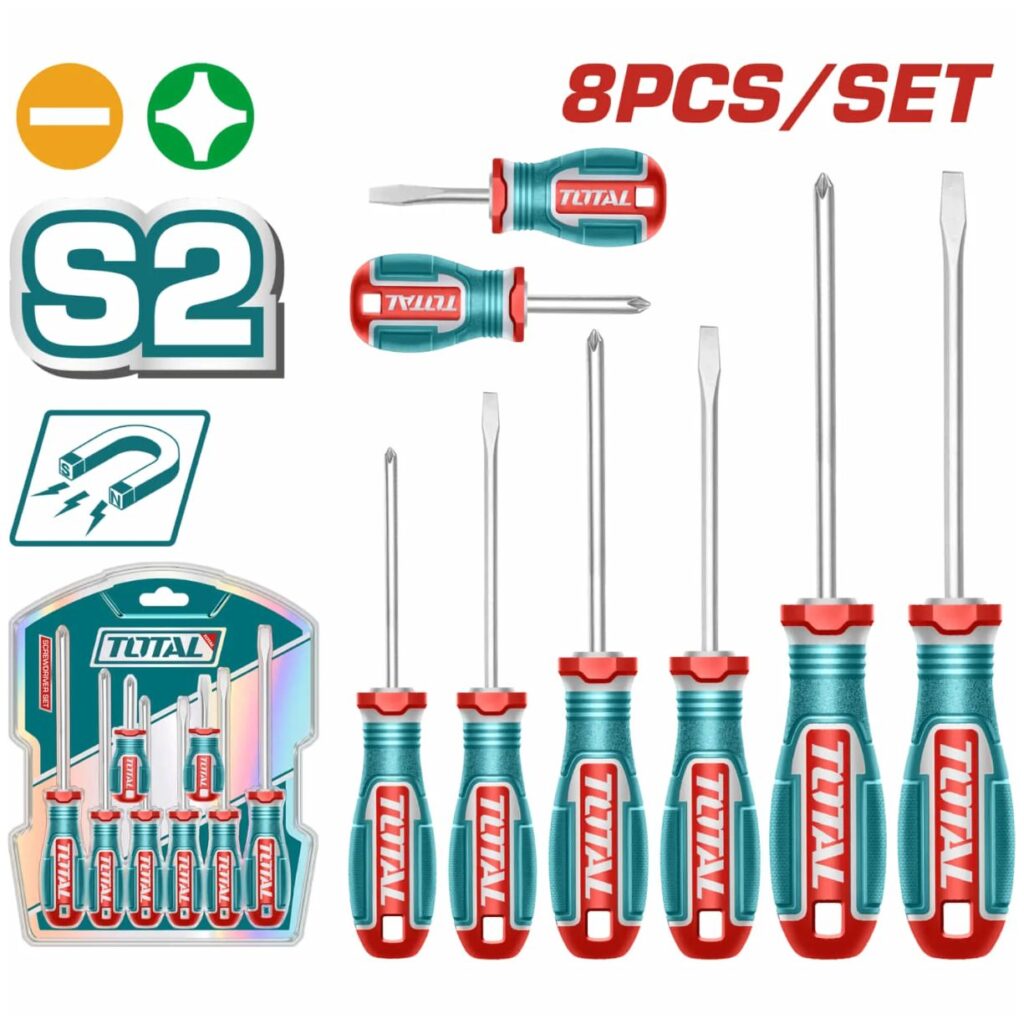 SET DE DESTORNILLADORES TOTAL 8PCS S2 – TKSDS0826