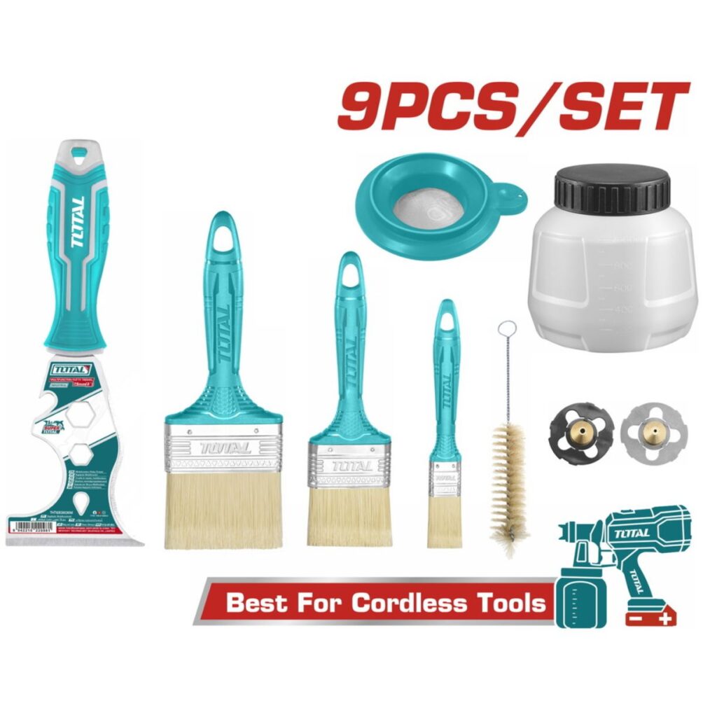 SET DE BROCHAS + ACCESORIOS P/PINTAR 9PCS – TMGF0702