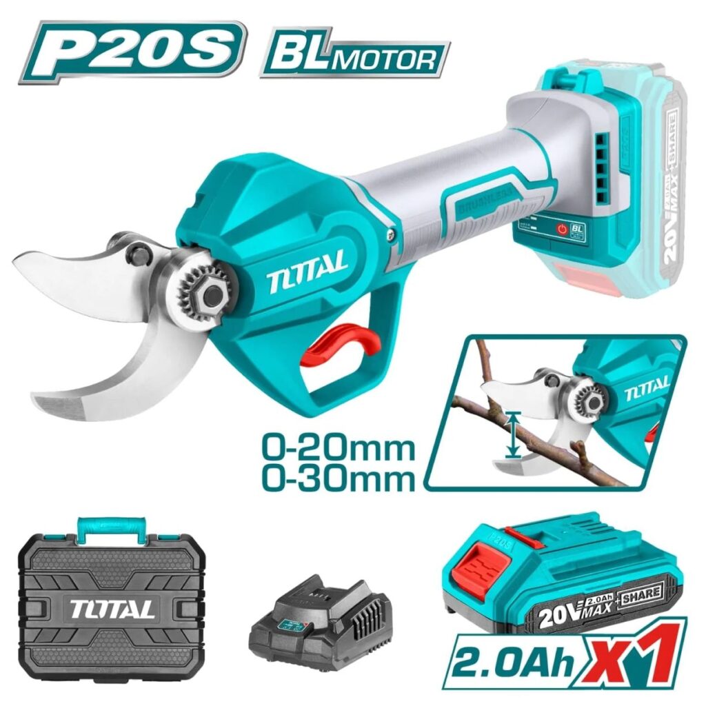 TIJERA LI-ION 20V P20S CORTE 20-30MM BRUSHLESS 1X2.0AH MALETIN TOTAL- TSSLI203083