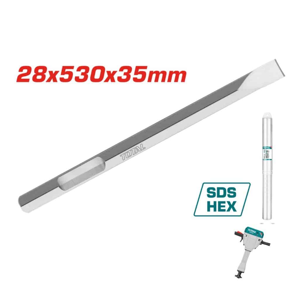 CINCEL HEXAGONAL 28X35X530MM PUNTA PLANA TOTAL – TAC1532282