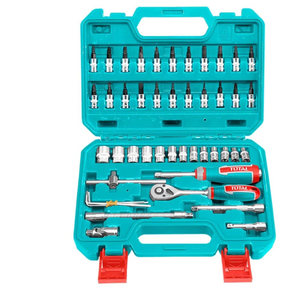 SET RACHET 1/4 + SOCKET + ACC CR-V ACERO 46PIEZAS MALETIN BMC INDUSTRIAL – THT141462