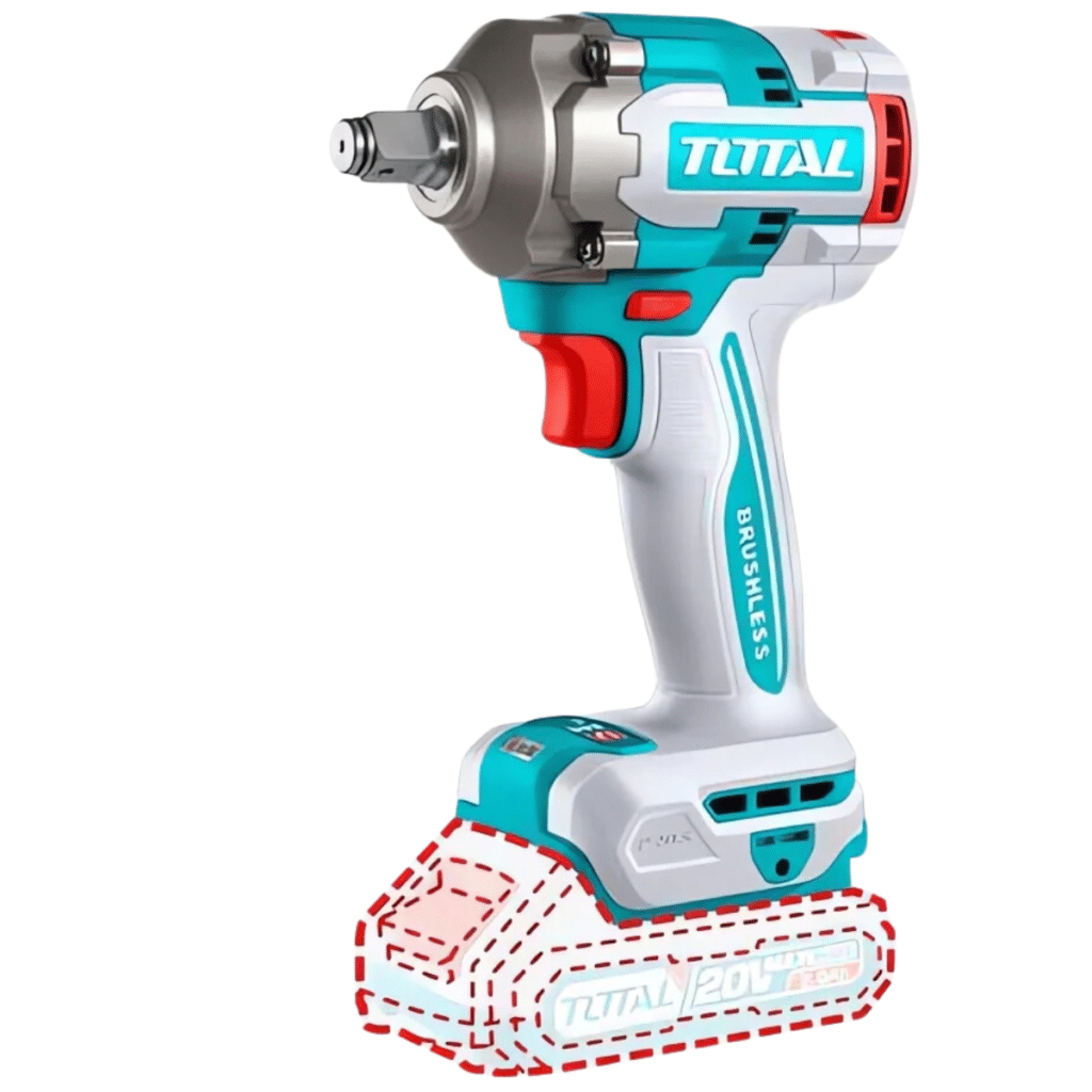 LLAVE DE IMPACTO 400NM 1/2” BRUSHLESS 20V 2900BPM 2X2.0AH MALETIN INDUSTRIAL TOTAL- TIWLI2040