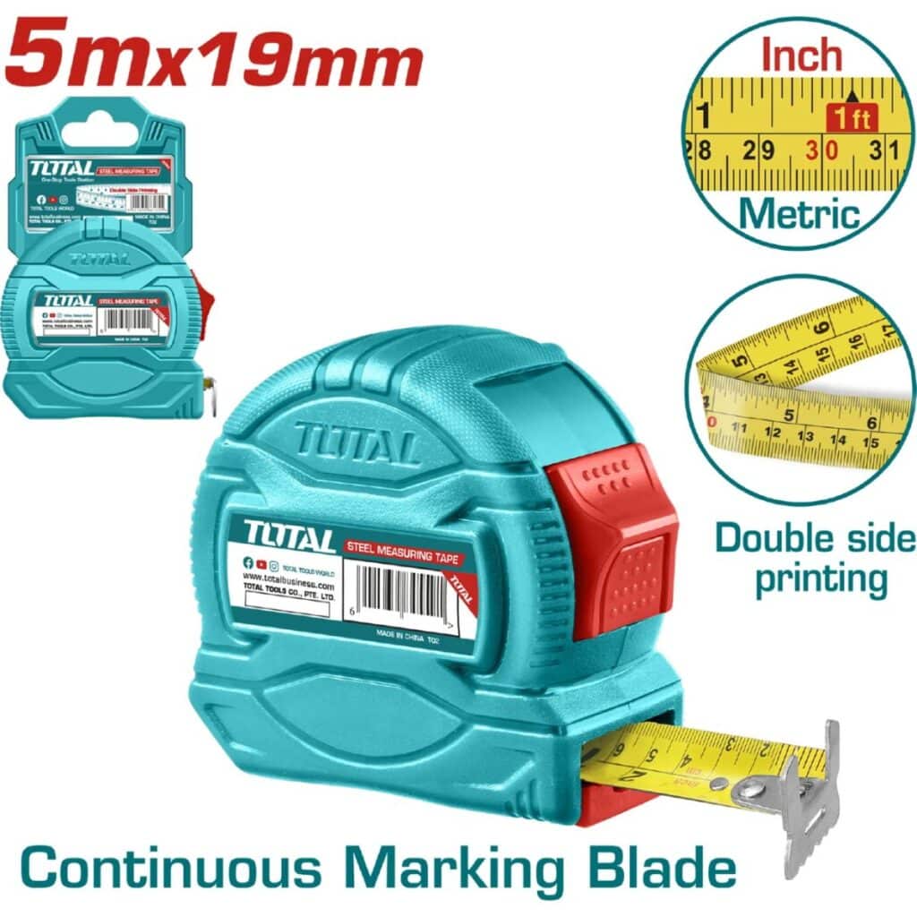 WINCHA CINTA METRICA DE ACERO/ABS LADO 5MX19MM – TMT34519