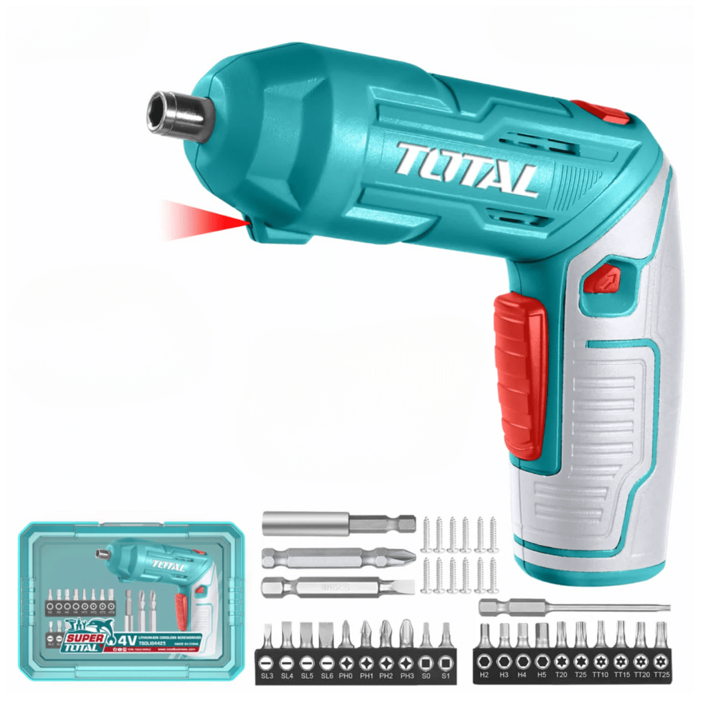 ATORNILLADOR AJUSTABLE 4V TIPO-C HEX 1/4” 240RPM 4N.M +ACC(24PCS) ESTUCHE – TSDLI04425