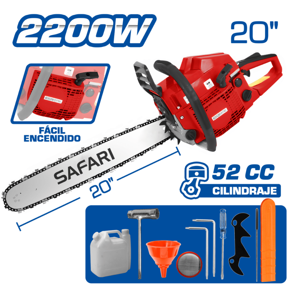 MOTOSIERRA GASOLINERA SAFARI 20″  2200W – BGS-5200