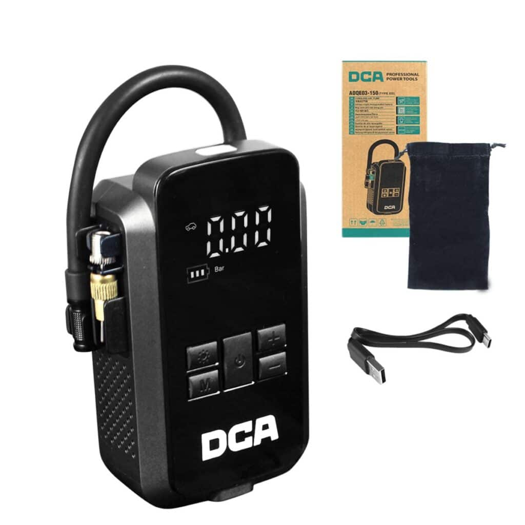 MINI COMPRESORA DIGITAL 150PSI 8V 2.0AH 60W 150PSI – ADQE03-150ED
