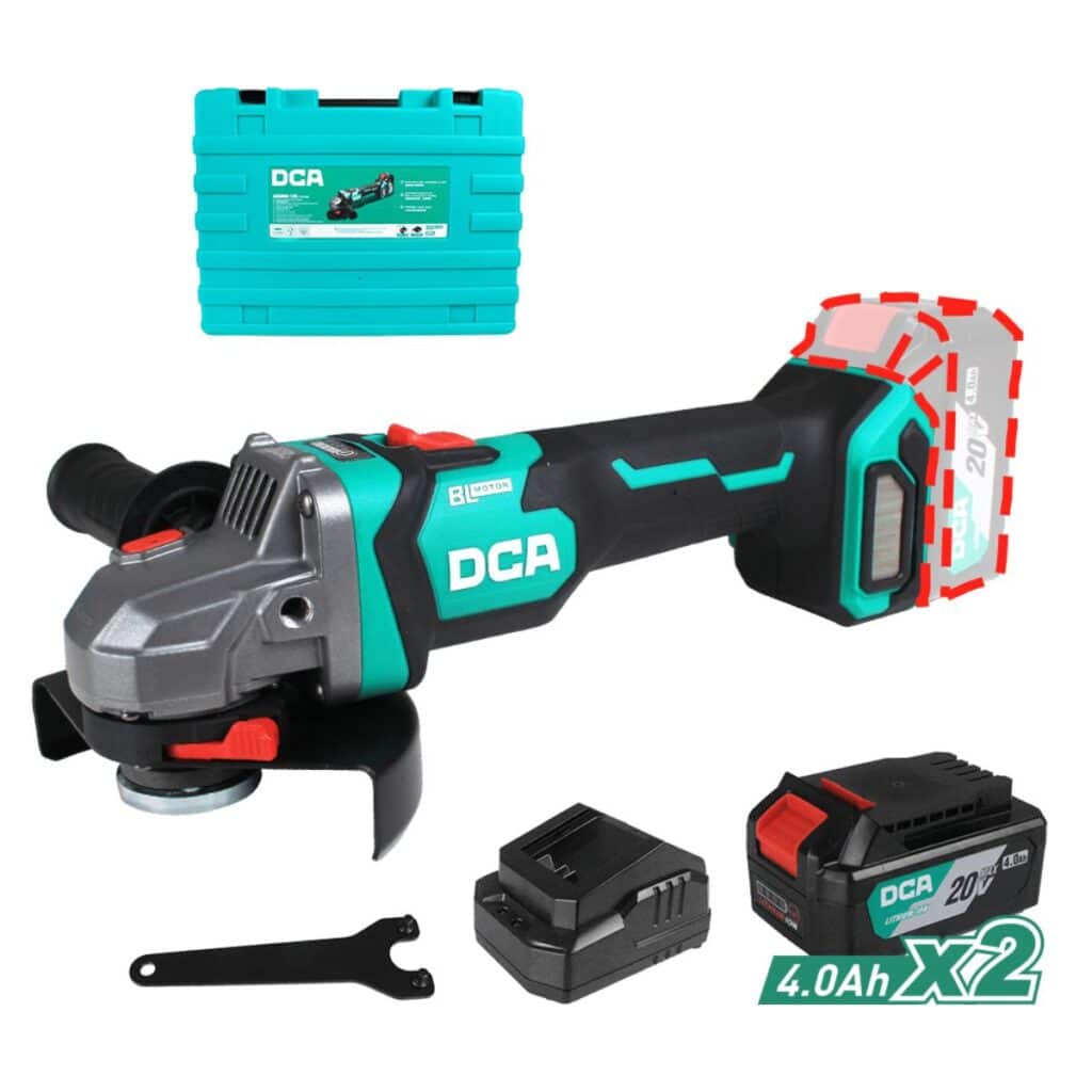 AMOLADORA 5″ 20V BRUSHLESS M14 9000/MIN 2X4.0AH MALETIN DCA – ADSM04-125EM