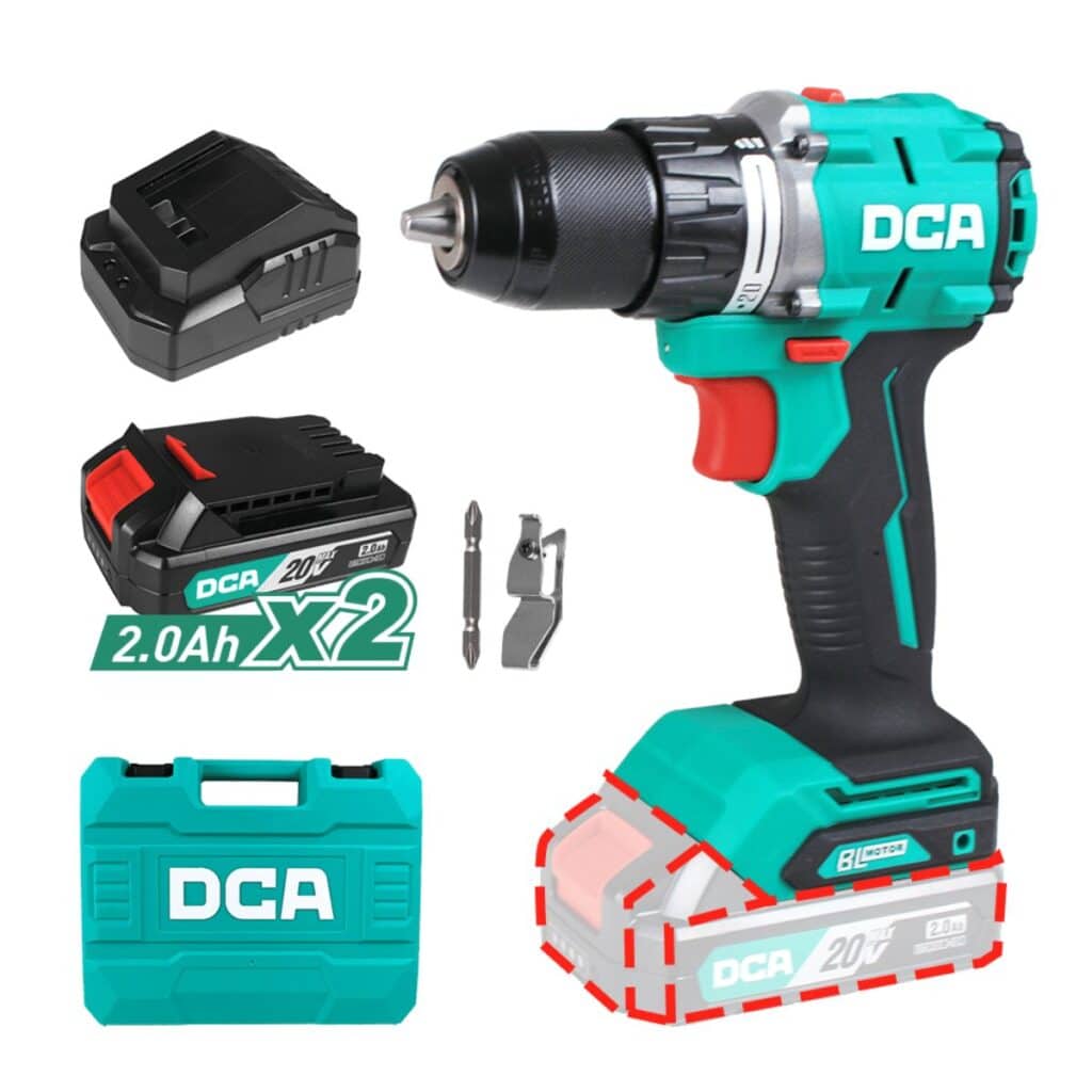 TALADRO PERCUTOR 60NM COMP. 20V BRUSHLESS 13MM 20+2 B:2X2.0AH MALETIN . ADJZ2060iAM