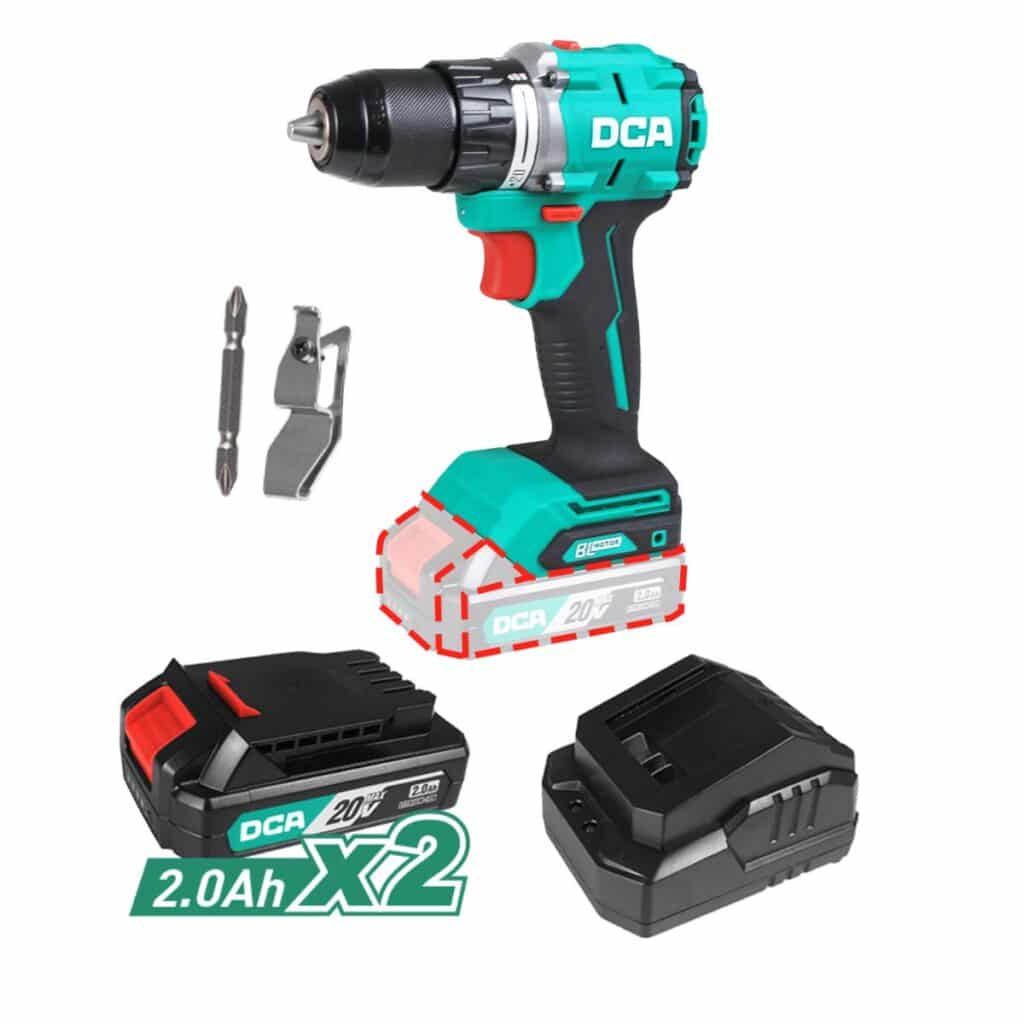 TALADRO PERCUTOR 60NM COMP. 20V BRUSHLESS 13MM 20+2 B:2X2.0AH MALETIN . ADJZ2060iAM