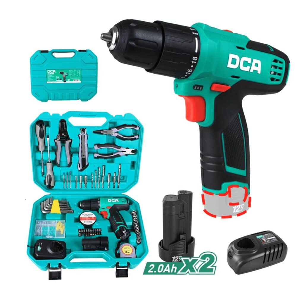 SET TALADRO PERCUTOR 12V 2.0AH + ACC 50PCS – ADJZ1202iTS