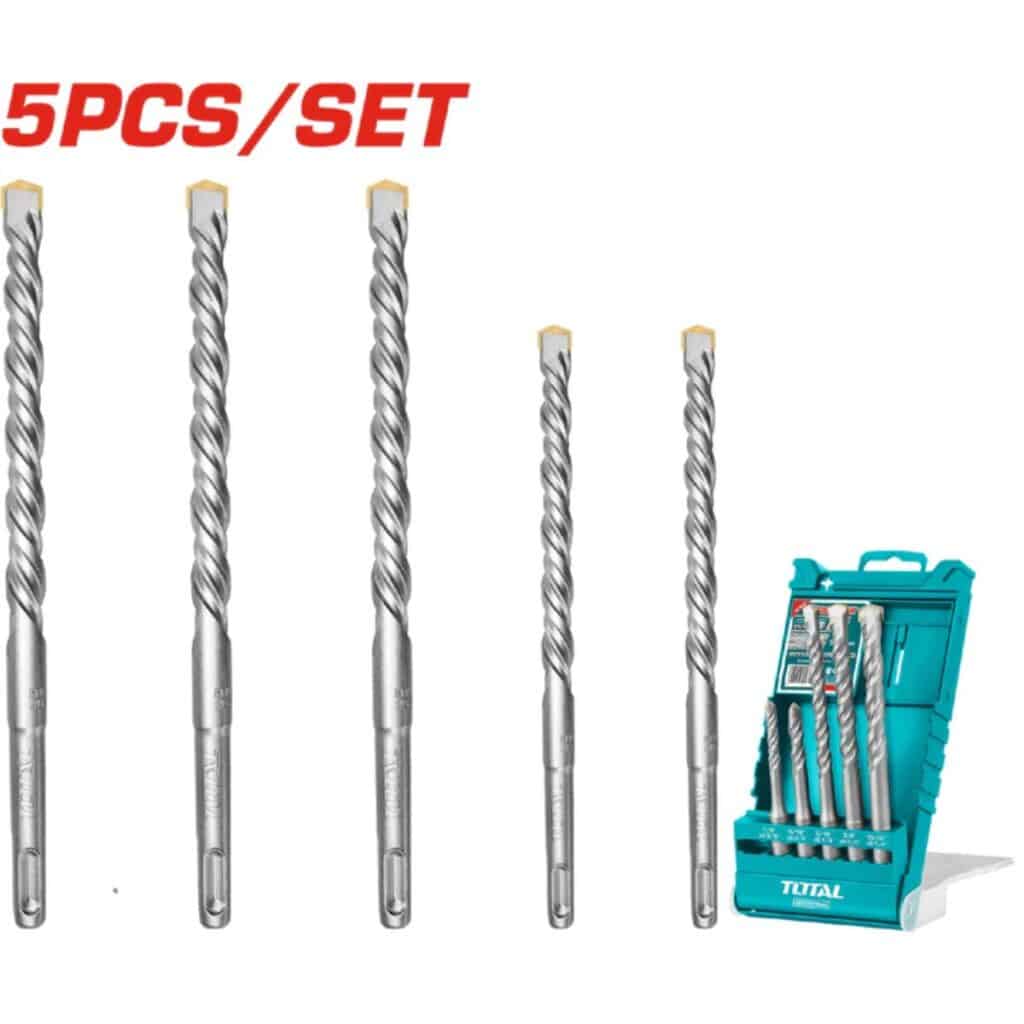 BROCA SDS PLUS SET 5PCS ESTUCHE PLASTICO TOTAL – TAC190501