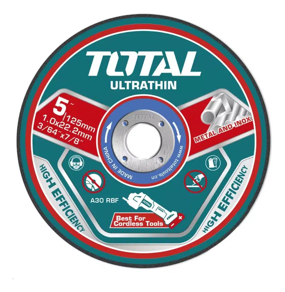 SET DISCOS DE CORTE 5″ 125X1.0X22.2MM ULTRA DELGADO 25PCS PLANO EN LATA – TAC21012525