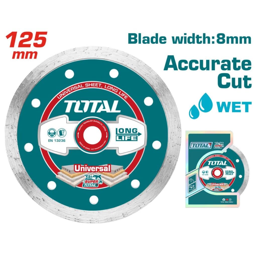 DISCO DIAMANTADO 5″ CONTINUO 125X22.2MM HOJA: 8MM HUMEDO – TAC2121253