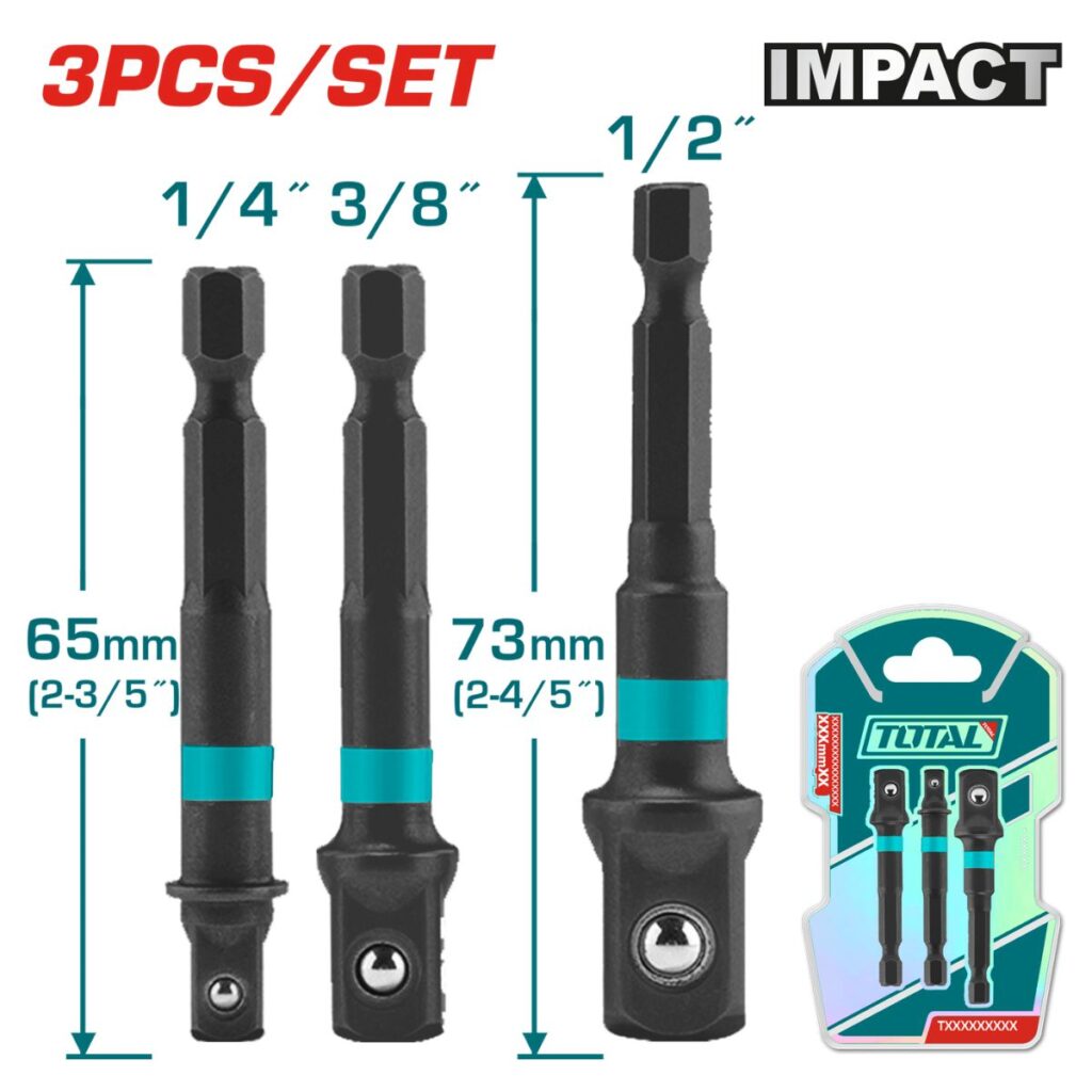SET EXTENCIONES SOCKET DE IMPACTO 3PCS 1/4 HEX 50BV30 – TAC273651