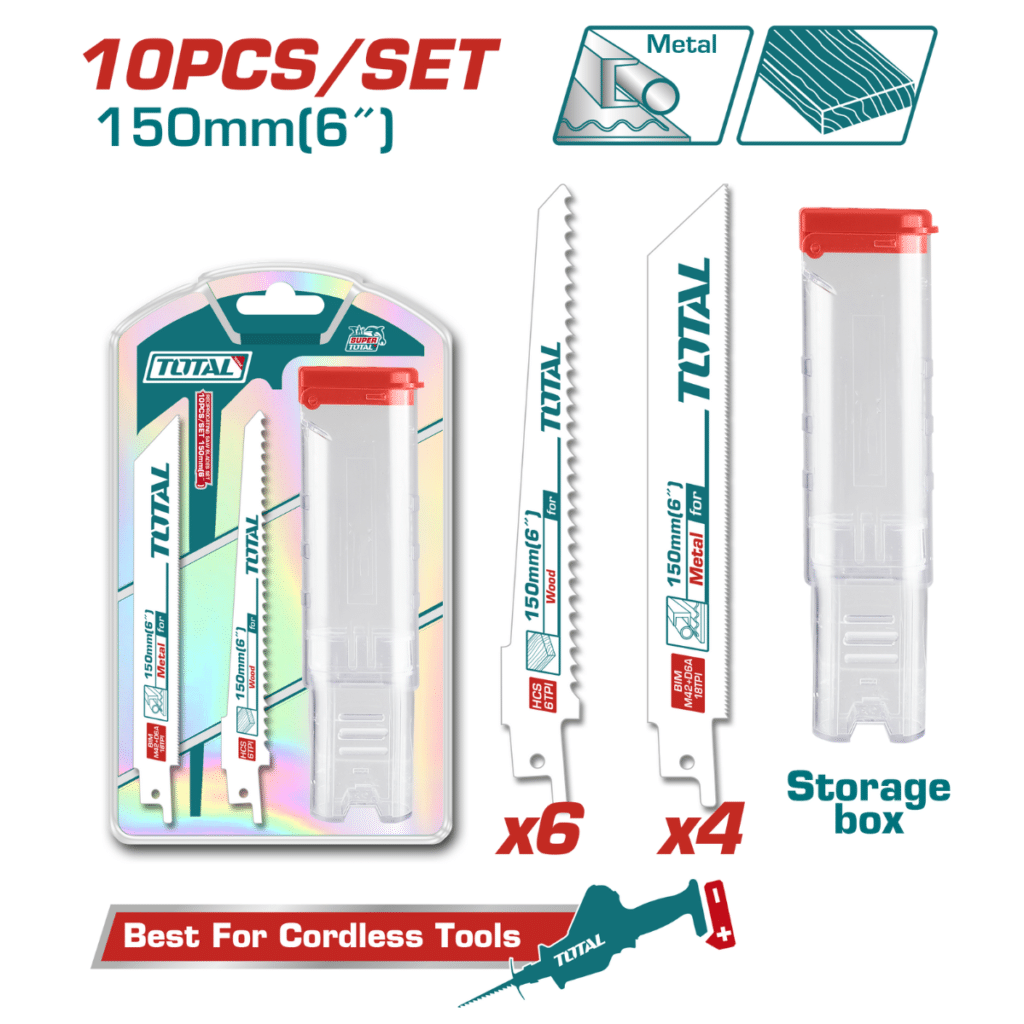 CUCHILLA SIERRA RECIPROCA O SABLE SET 10PCS 150MM BIMETALICA HCS – TAC521002
