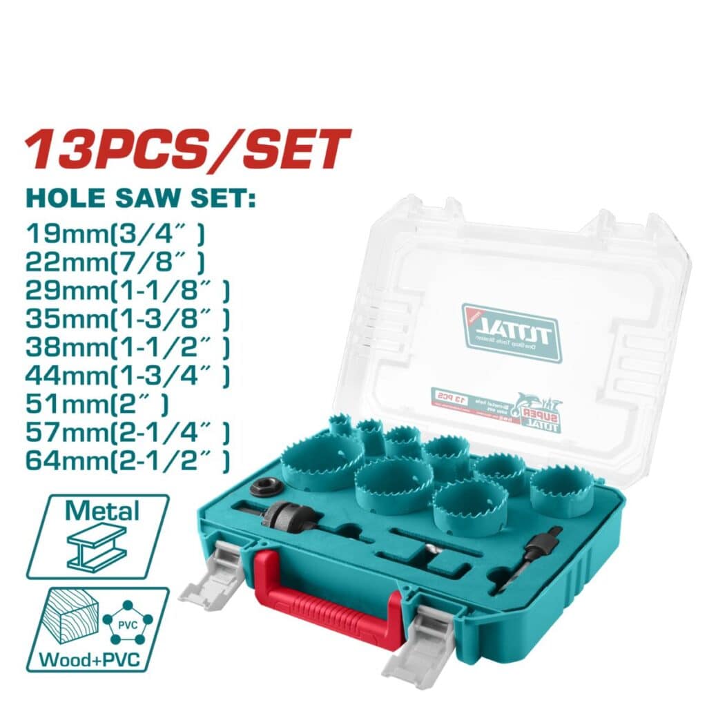 BROCA CILIÍNDRICA  CORONA BI-METAL 13PCS EN MALETIN –  TACSH0132