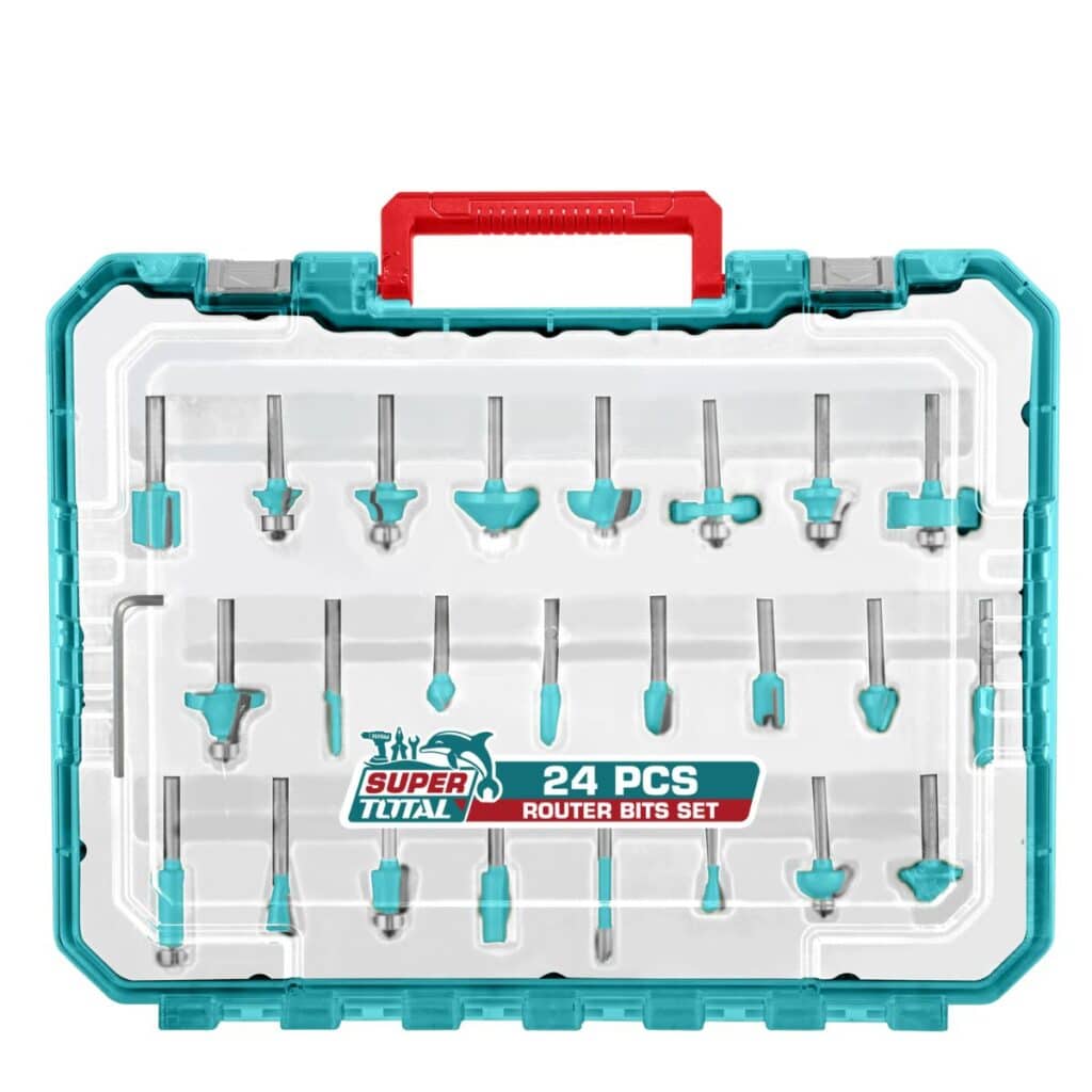 SET DE PUNTAS PARA RUTEADORA 06MM 24PCS EN MALETIN INDUSTRIAL – TACSR12406