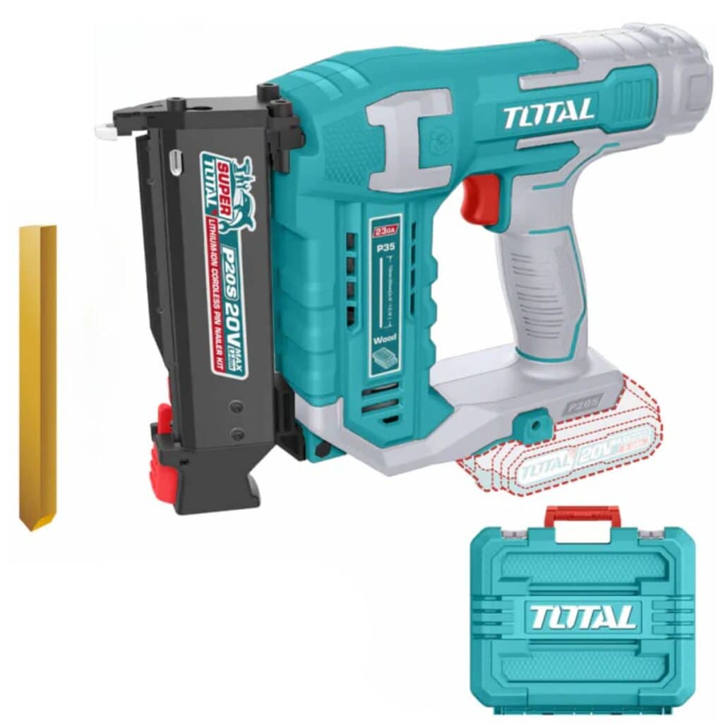 CLAVADORA DE PARED 20V PIN 10-35MM 3C/S + 140  PIN + MALETIN INDUSTRIAL TOTAL- TCBNLI3603