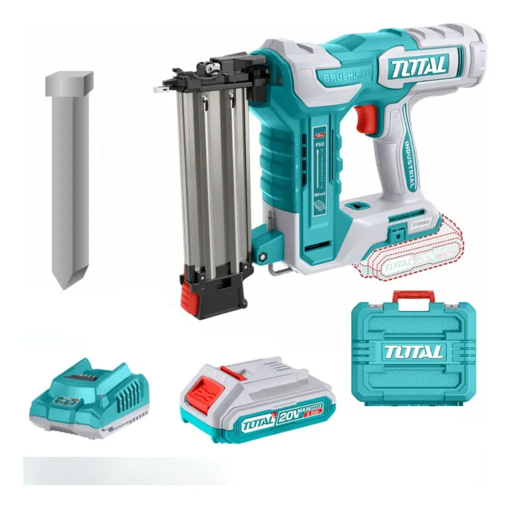 CLAVADORA DE PARED LI-ION 20V F15-F50 CAP:105PCS +1000 CLAVOS 1X2.0AH BRUSHLES  TOTAL- TCBNLI5005