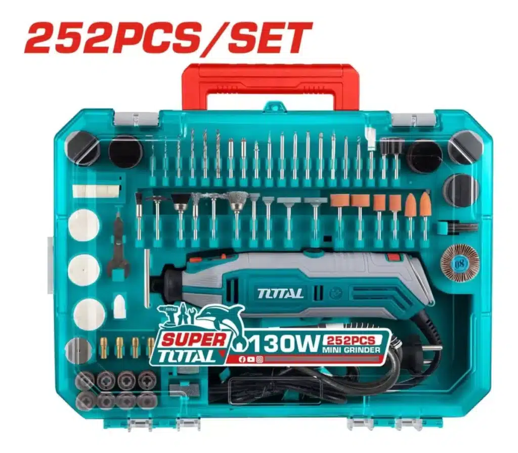 BREMEL O RECTIFICADORA 130W 10000-35000RPM COL:3.2/2.3MM + ACCESORIOS 252PCS EN –  TG5133261