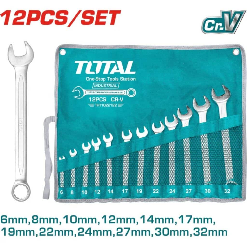SET LLAVES COMBINACION 12PCS CR.V 6-32MM BOLSA DE LONA INDUSTRIAL – THT1022122
