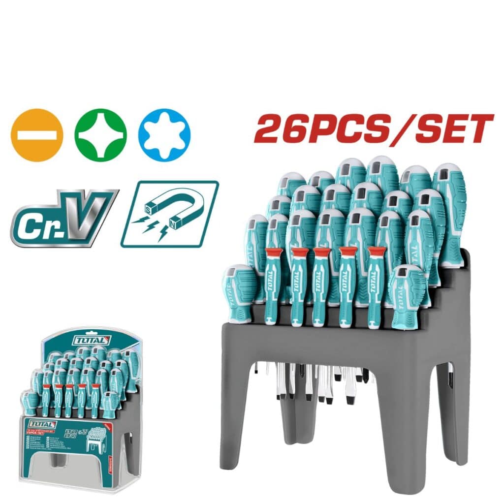 SET DE DESTORNILLADORES 26PCS CR.V MAGNETICO – THT250626