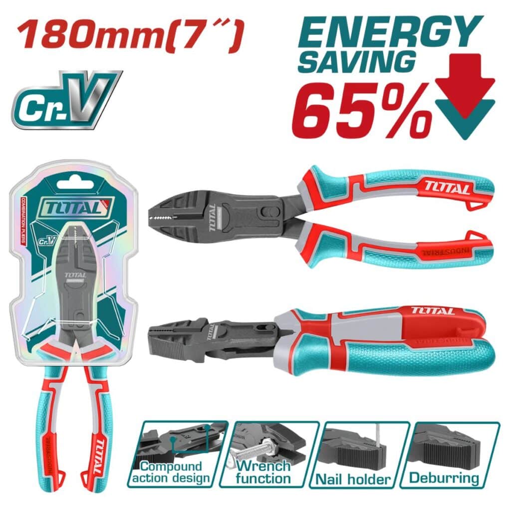 ALICATE COMBINADO ACC COMPUESTA 180MM(7PULG) CR.V MEJ:65% INDUSTRIAL – THTC510706