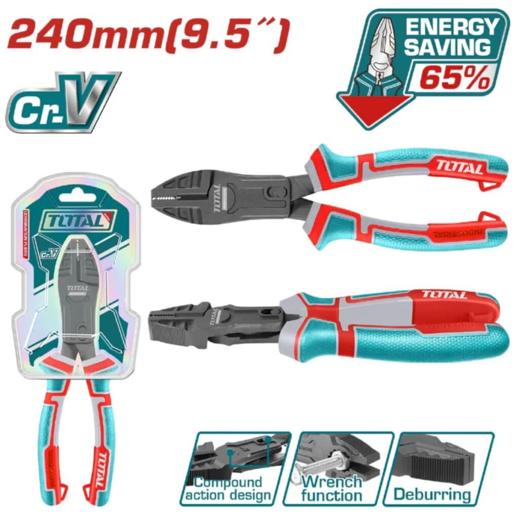 ALICATE COMBINADO ACC COMPUESTA 240MM(9.5PULG) CR.V MEJ:65% INDUSTRIAL – THTC510956