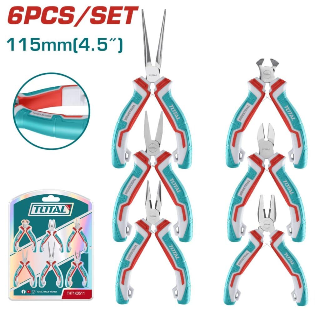 SET DE ALICATES MINI 6PCS MANGO BICOLOR BLISTER – THT1K0511